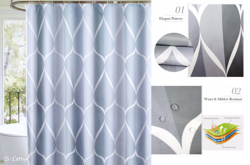 Gray ripple shower curtain
