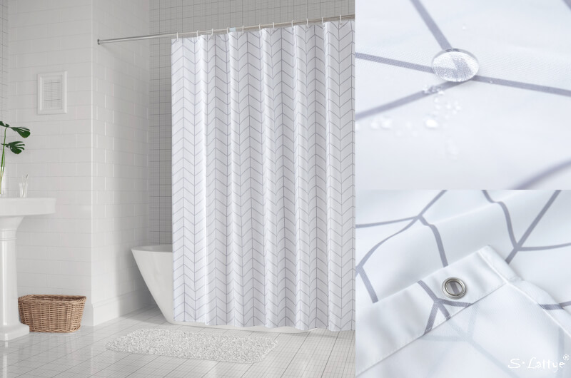 white arrow shower curtains