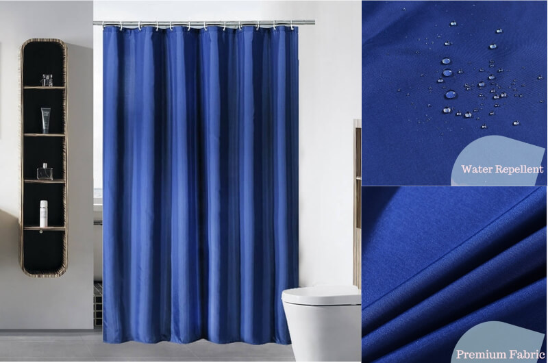 Navy blue shower curtain