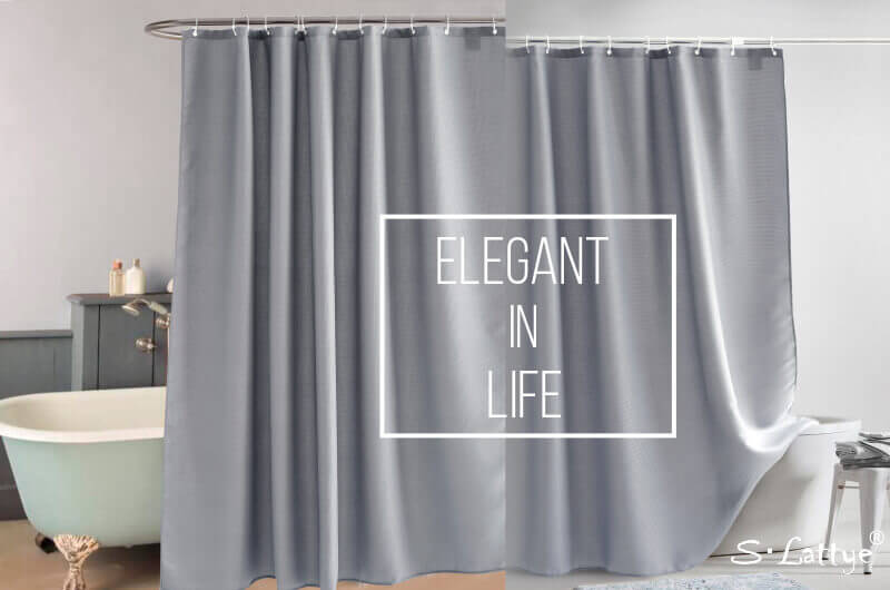 gray waffle shower curtain in life